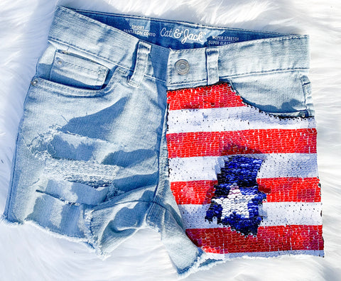 Americana denim shorts